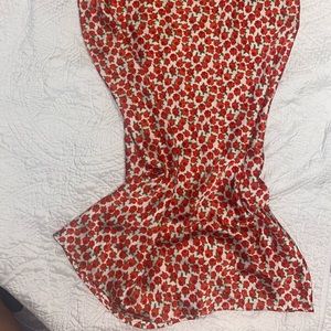 Floral Silky long Skirt